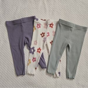 Jumping Beans Baby Girl Ribbed Pull On Stretch Pants  Bundle 9 Months